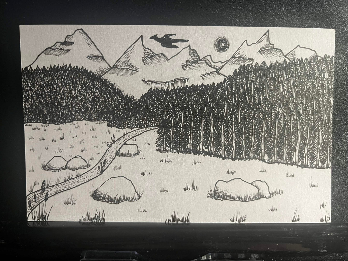Photocopied A6 Artwork - Fantasy - Dragon World (2)