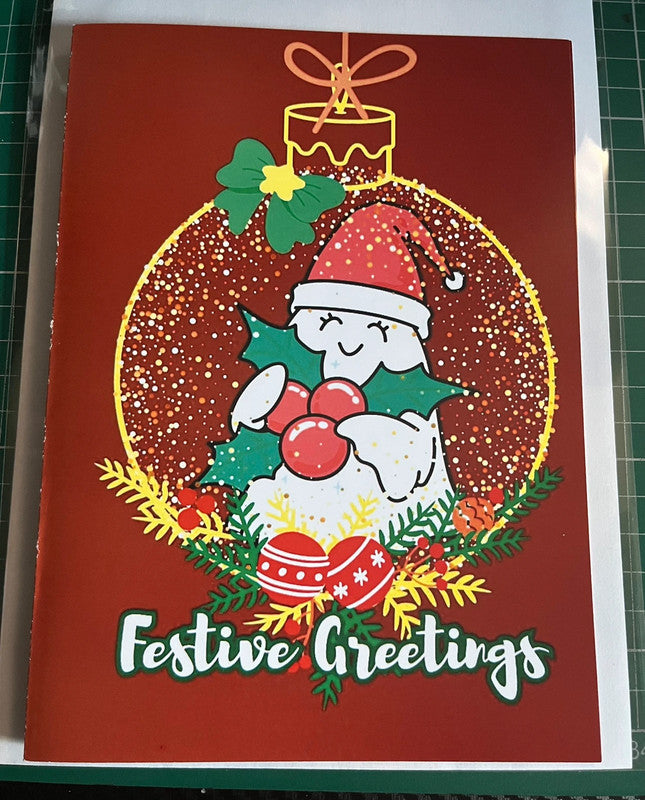 Ghost Hugging Holly - Greeting Card