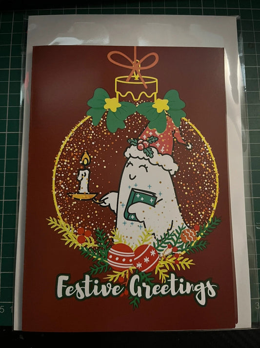 Candle Ghost Holiday - Greeting Card