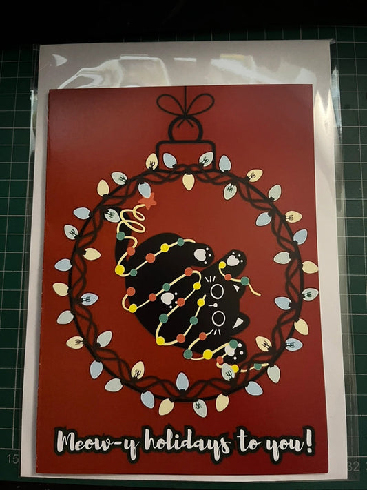 Entangled Cat - Greeting Card