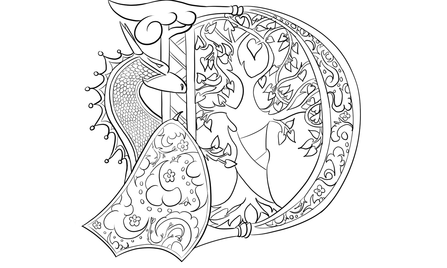 Dragon Letters Colouring Book