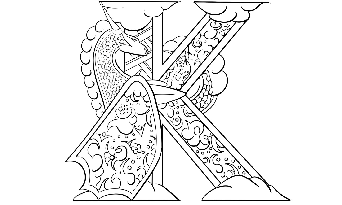 Dragon Letters Colouring Book