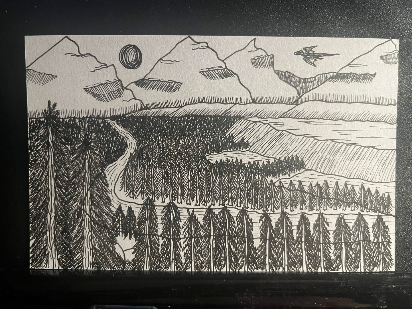 Photocopied A6 Artwork - Fantasy - Dragon World (1)
