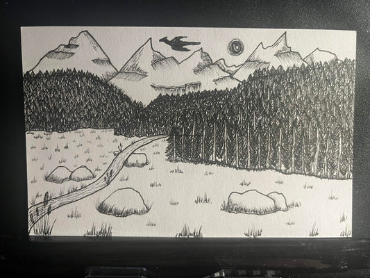 Photocopied A6 Artwork - Fantasy - Dragon World (2)