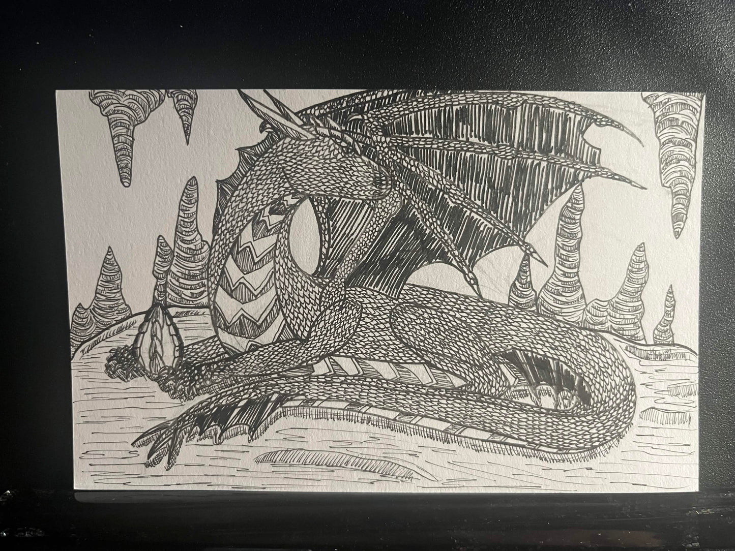 Photocopied A6 Artwork - Fantasy - Dragon Empress