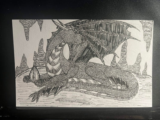 Photocopied A6 Artwork - Fantasy - Dragon Empress