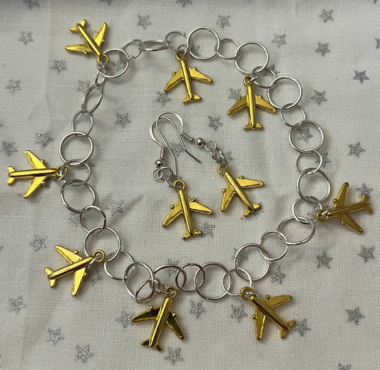 Plane | Bracelet & Earring Set