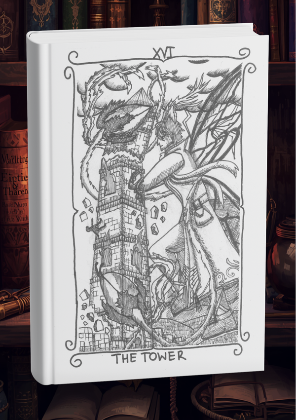Tarot Card - The Tower - Notebook