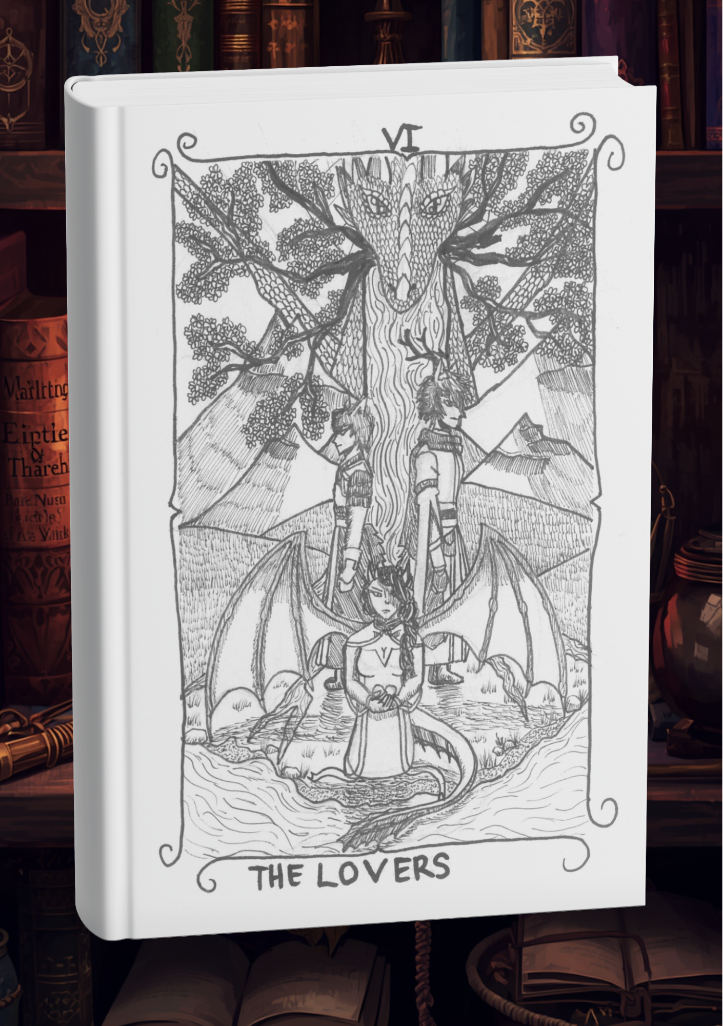 Tarot Card - The Lovers - Notebook